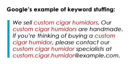 text paragraph that repeats the keyword custom cigar humidors as an example of keyword stuffing